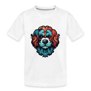 Tête de chien caniche - T-shirt bio Premium Enfant - blanc - Devant
