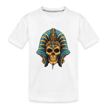 Pharao Totenkopf - Kinder Premium Bio T-Shirt - Weiß - Vorne