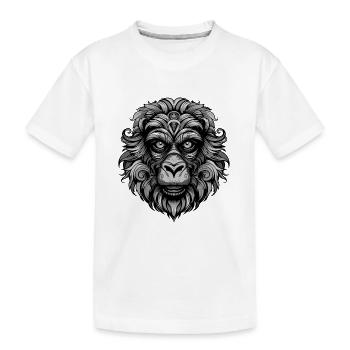 Tête d’animal de singe - T-shirt bio Premium Enfant - blanc - Devant