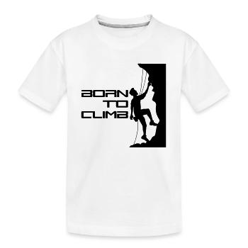 texte né pour grimper né raide mur grimpeur k - T-shirt bio Premium Enfant - blanc - Devant