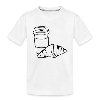Croissant café petit déjeuner cadeau idée - T-shirt bio Premium Enfant - blanc - Devant