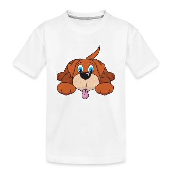 Cute dog puppy pets - Kids' Premium Organic T-Shirt - white - Front