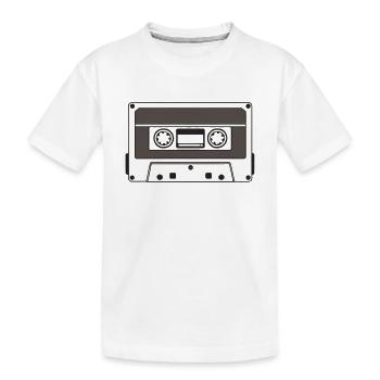 Kassette - Kinder Premium Bio T-Shirt - Weiß - Vorne