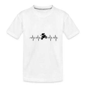 HEARTBEAT MOTOCROSS II - Motorrad Puls Design! - Kinder Premium Bio T-Shirt - Weiß - Vorne