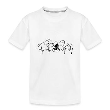 MTB HEARTBEAT - Cycliste VTT Heartbeat Design ! - T-shirt bio Premium Enfant - blanc - Devant