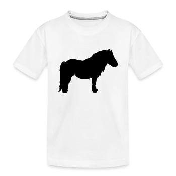 Pony Silhouette - Kinder Premium Bio T-Shirt - Weiß - Vorne