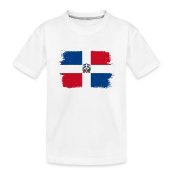 République dominicaine Drapeau Dom Rep Flag Trip - T-shirt bio Premium Enfant - blanc - Devant