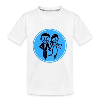 Jeunes mariés, Mariage, Mariée, Marié - T-shirt bio Premium Enfant - blanc - Devant