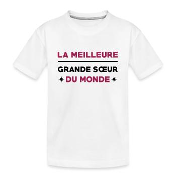 Soeur / Sœur / Sœurette / Soeur / Naissance - T-shirt bio Premium Enfant - blanc - Devant