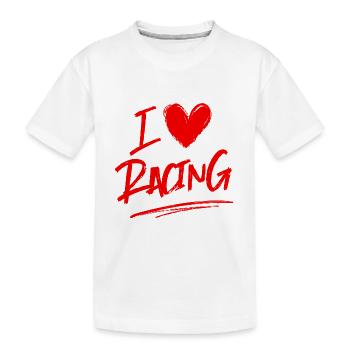 Ich liebe Rennen - Kinder Premium Bio T-Shirt - Weiß - Vorne