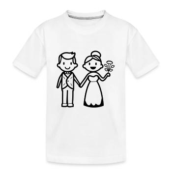 Mariage, Jeunes mariés, Couple - T-shirt bio Premium Enfant - blanc - Devant