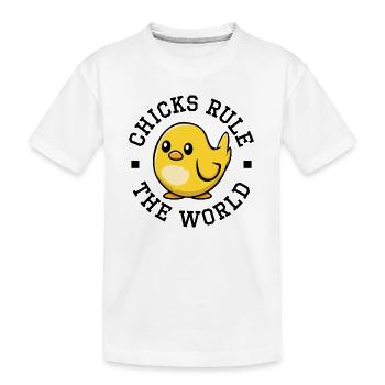 Küken regieren die Welt - Kinder Premium Bio T-Shirt - Weiß - Vorne