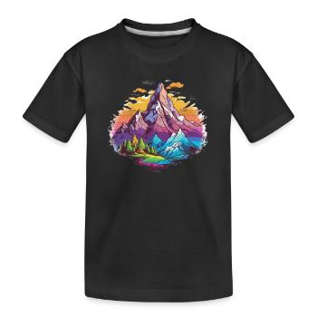 Colorful Mountains Outdoor Design - T-shirt bio Premium Enfant - noir - Devant