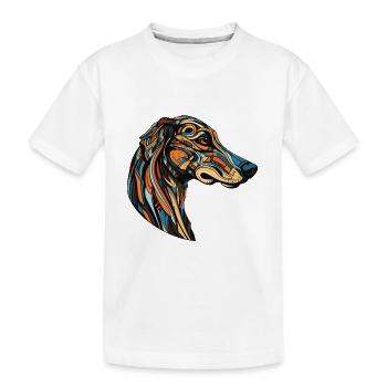 Portrait de chien Greyhound - T-shirt bio Premium Enfant - blanc - Devant