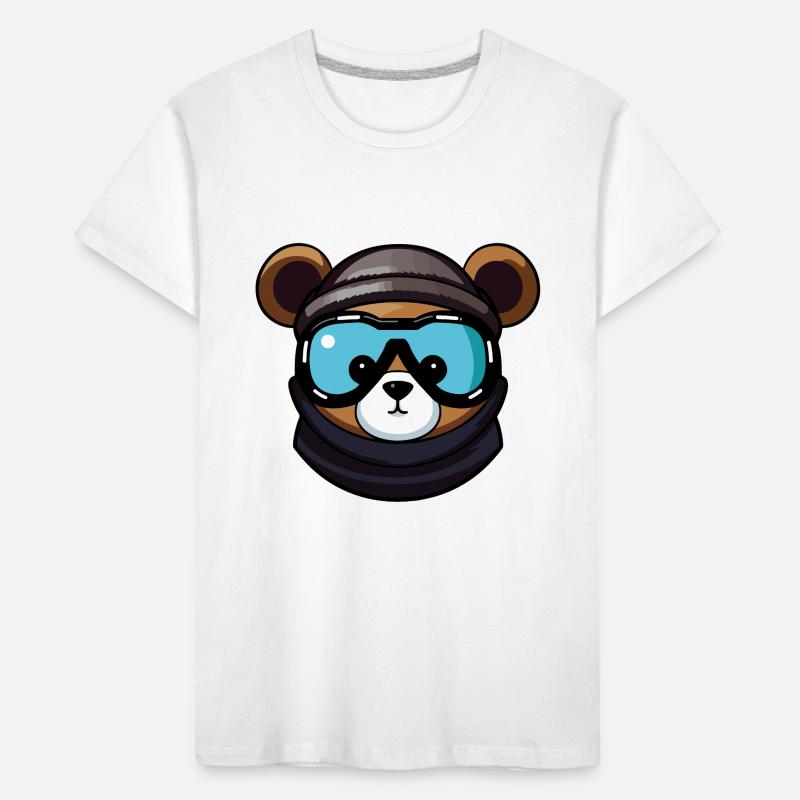 Bear Snowboard Ski Goggles Comic T-shirt bio Premium Enfant