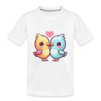 Chicken Couple Love Couple In Love - Kids' Premium Organic T-Shirt - white - Front