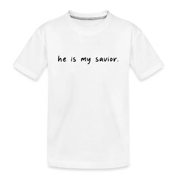 Il est mon sauveur - Sauveur Jésus-Christ - Ecriture - T-shirt bio Premium Enfant - blanc - Devant