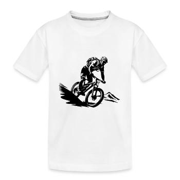 Vélo de montagne sport vététiste - T-shirt bio Premium Enfant - blanc - Devant