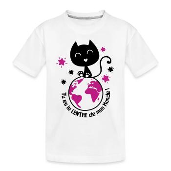 Un amour de chat, déclaration d'amour ! - T-shirt bio Premium Enfant - blanc - Devant