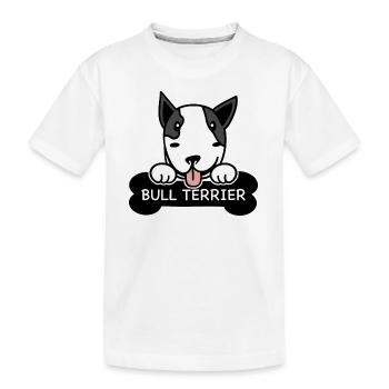 Bullterrier und Knochen - Kinder Premium Bio T-Shirt - Weiß - Vorne