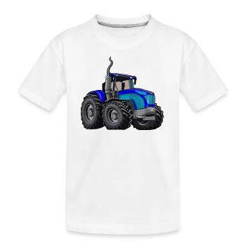 Trecker mit großen Reifen - Kinder Premium Bio T-Shirt - Weiß - Vorne