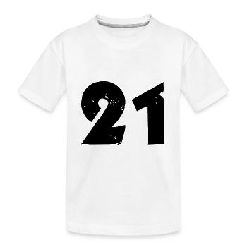 21 Number - Kids' Premium Organic T-Shirt - white - Front