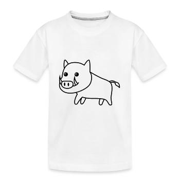 Wild Boar Comic Animal - Kids' Premium Organic T-Shirt - white - Front