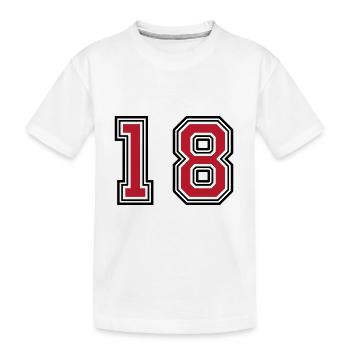 18 number symbol - Kids' Premium Organic T-Shirt - white - Front
