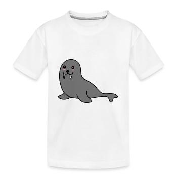 Seal Animal Comic - Kids' Premium Organic T-Shirt - white - Front