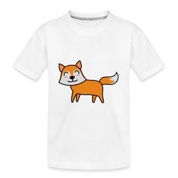 Fuchs Comic Tier - Kinder Premium Bio T-Shirt - Weiß - Vorne