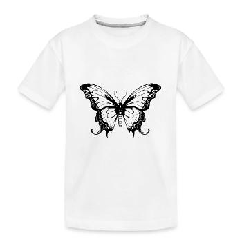 Schmetterling Silhouette Falter Boho - Kinder Premium Bio T-Shirt - Weiß - Vorne