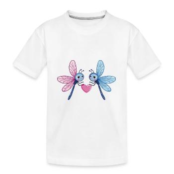 Dragonfly Couple Love Couple In Love - Kids' Premium Organic T-Shirt - white - Front