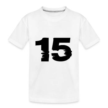 15 Zahl - Kinder Premium Bio T-Shirt - Weiß - Vorne
