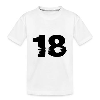 18 Zahl - Kinder Premium Bio T-Shirt - Weiß - Vorne