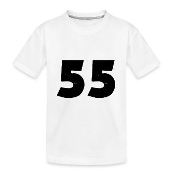 55 Zahl - Kinder Premium Bio T-Shirt - Weiß - Vorne
