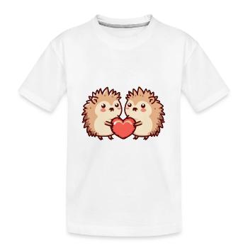 Hedgehog Couple Love Couple In Love - Kids' Premium Organic T-Shirt - white - Front