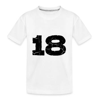18 number jersey - Kids' Premium Organic T-Shirt - white - Front