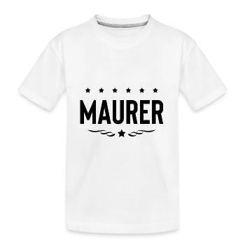 Maurer Beruf - Kinder Premium Bio T-Shirt - Weiß - Vorne
