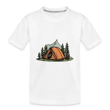 Tente de camping en plein air - T-shirt bio Premium Enfant - blanc - Devant