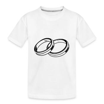 Anneaux de mariage symbole silhouette mariage - T-shirt bio Premium Enfant - blanc - Devant