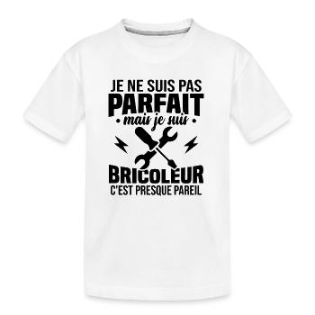 Pas parfait mais je suis bricoleur - T-shirt bio Premium Enfant - blanc - Devant