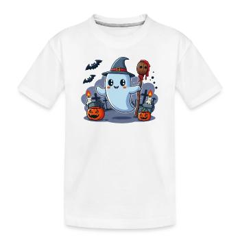 Herr Buh Halloween - Kinder Premium Bio T-Shirt - Weiß - Vorne