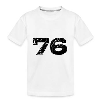 76 Zahl Trikot - Kinder Premium Bio T-Shirt - Weiß - Vorne