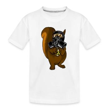 Écureuil avec masque à gaz Acorn icône nucléaire - T-shirt bio Premium Enfant - blanc - Devant