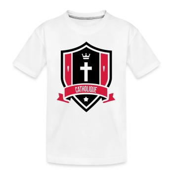 chrétien / chrétienne / catholique / religion - T-shirt bio Premium Enfant - blanc - Devant