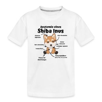 Anatomie eines Shiba Inus süße Hunde Welpe - Kinder Premium Bio T-Shirt - Weiß - Vorne