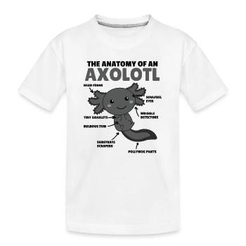 Axolotl Explanation Anatomy of an Axolotl - Kids' Premium Organic T-Shirt - white - Front