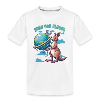 Sauvez notre planète Koala Kangourou Jour de la Terre Animal - T-shirt bio Premium Enfant - blanc - Devant