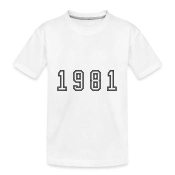 1981 Jahr Zahl - Kinder Premium Bio T-Shirt - Weiß - Vorne