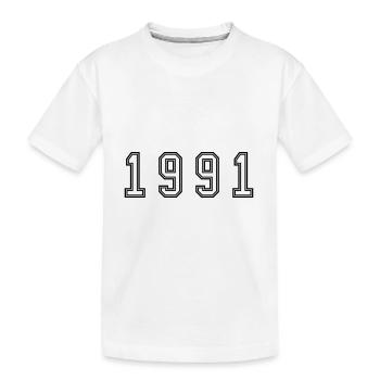 1991 Jahr Zahl - Kinder Premium Bio T-Shirt - Weiß - Vorne